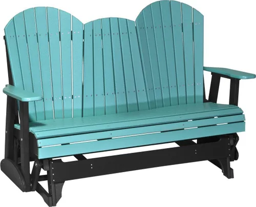 Vista 4 de LuxCraft Banco de doble planeador Adirondack de 5 pies, silla planeadora para 2 personas, banco planeador para exteriores, sofá biplaza
