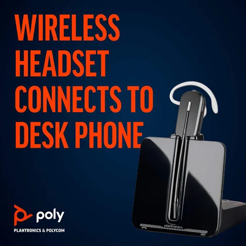 Vista 2 de Plantronics - Auriculares DECT inalámbricos CS540 (Poly) - Oreja única (Mono) Convertible (3 estilos de uso) - Se conecta al teléfono de escritorio