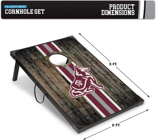 Vista 6 de Wild Sports NCAA Direct Print MDF Cornhole Board Set, 8 Bean Bags Outdoor Games for Adults & Family, Yard Games & Backyard Games, Bean Bag Toss