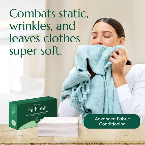 Vista 6 de Cleanomic Earthfresh - Suavizante de tela para secadora, suaviza y elimina la adherencia estática, suavizante vegano con aceites esenciales sin