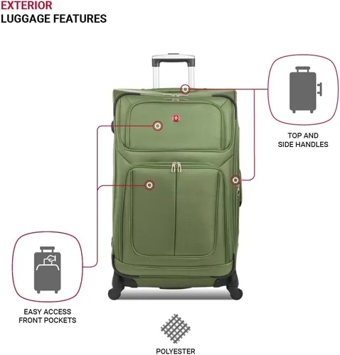 Vista 116 de SwissGear - Equipaje suave expandible Sion con ruedas, Negro