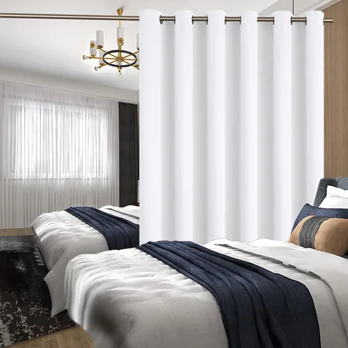 Vista 3 de BGment Cortina de puerta corredera de moda de 120 x 96 pulgadas, cortinas opacas térmicas anchas para oscurecer la habitación, cortina divisora