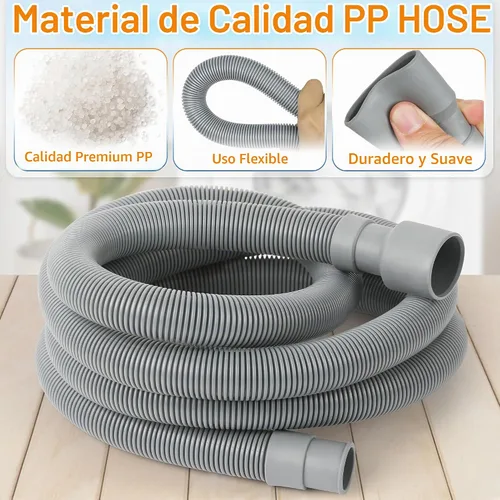 Vista 5 de MyLifeUNIT Manguera de drenaje para lavadora, kit de extensión de manguera de drenaje para lavadora con 1 adaptador de extensión y 2 abrazaderas