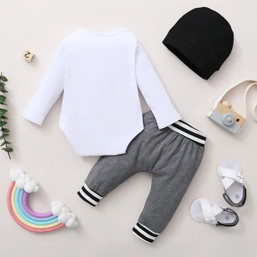 Vista 4 de Newborn Infant Baby Boy Clothes Fall Winter Outfits New to The Crew Outfit Toddler Baby Boy Clothes Set
