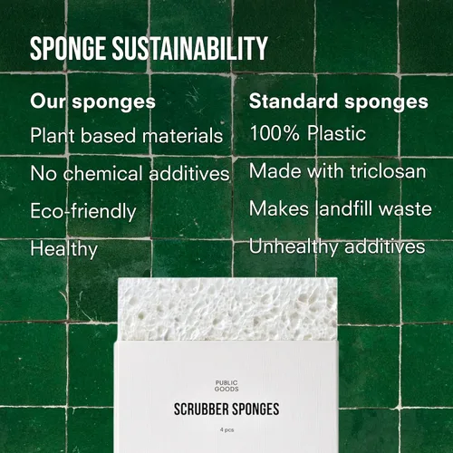 Vista 6 de Public Goods Esponja para fregar Esponjas de limpieza y fregado para platos y fregadero de cocina Esponjas naturales a base de plantas Paquete