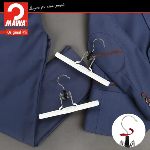 Vista 4 de Mawa Percha europea de acero antideslizante, ahorra espacio con gancho giratorio, sostiene pantalones, faldas y pantalones cortos, estilo M/26
