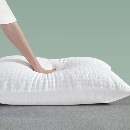 Vista 6 de HOMBYS 2 almohadas de cama extra firmes para dormir, almohadas de espuma viscoelástica trituradas tamaño estándar, para dormir de lado, espalda