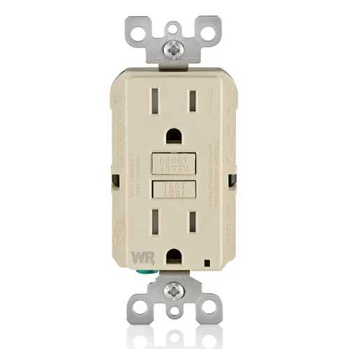 Vista 17 de Leviton SmartlockPro receptáculo resistente al clima, comprobación automática, con guía de luz e indicador LED, GFWT1-E Negro