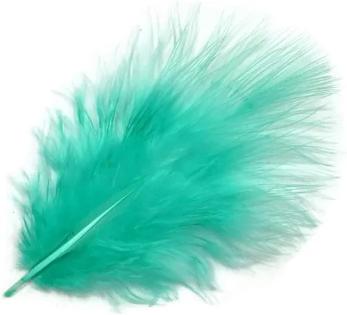 Vista 3 de 1/4 lb - Aqua Blue Pavo Marabou Corto Plumas Sueltas Mullidas Al Por Mayor A Granel
