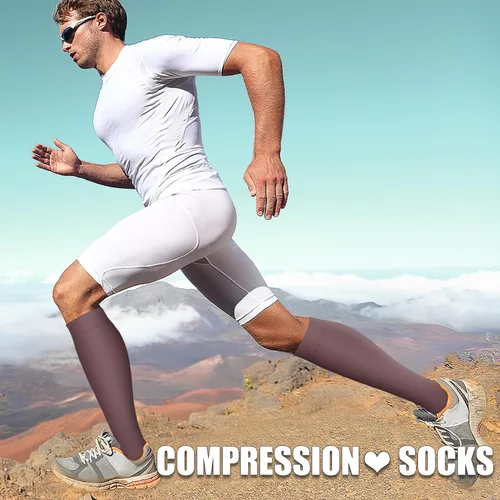Vista 63 de Paquete de 3 pares de calcetines de compresión médica para mejorar la circulación de mujeres y hombres, para correr, hacer deporte y amamantar