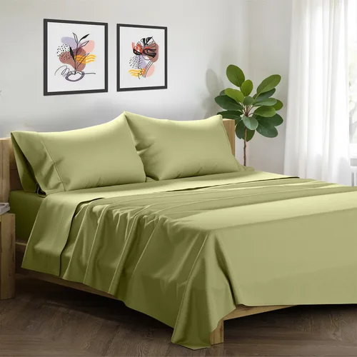 Vista 11 de XOOX Linen Juego de 4 fundas de almohada de algodón egipcio, tamaño Queen, fundas de almohada de lujo de 1500 hilos de alto tamaño estándar