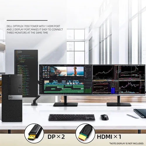 Vista 3 de Dell OptiPlex 7060 Tower Computers Computadoras de escritorio Windows 11, i7-8700 3.2GHz, 32GB DDR4 Ram 512GB SSD M.2 NVMe SSD, Intel AX210 WiFi 6e