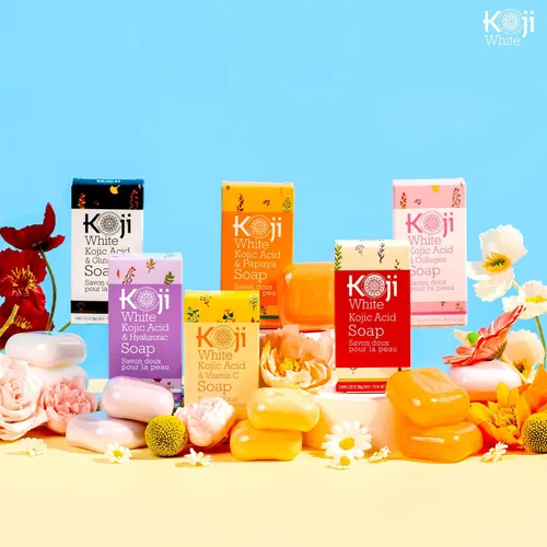 Vista 9 de Koji White Jabón iluminador de ácido kójico y vitamina C, hidratante para la cara y el cuerpo para una piel radiante, nutritiva, hidratante, barra