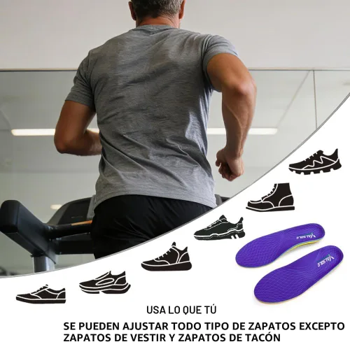 Vista 5 de VALSOLE Plantillas ortopédicas resistentes para alivio del dolor - plantillas de arco alto para fascitis plantar de más de 220 libras para hombres