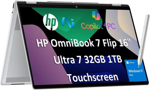 Vista 11 de HP OmniBook X Flip, portátil 2 en 1 de 16", Intel Ultra 7 256V, 16 GB, SSD