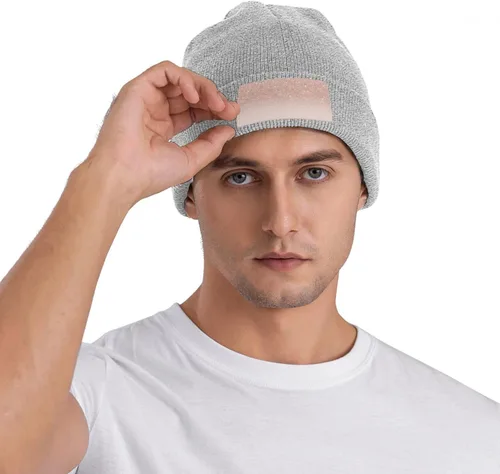 Vista 7 de Rose Gold Faux Glitter Fashionable Adult Knitted Cap,Casual Cap for Men and Women,for Outdoor Leisure Activities