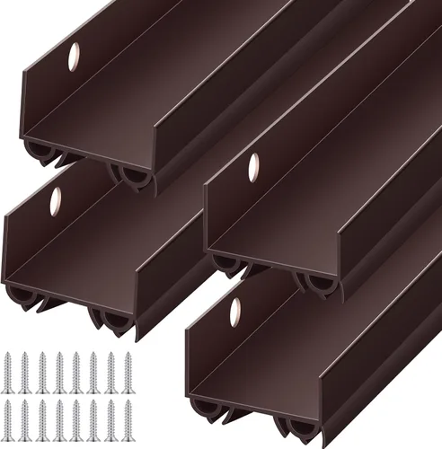 Vista 10 de Lineshading 2 juegos de barrido de puerta de plástico PVC de 1 3/4 x 36 pulgadas, tira de sellado de puerta exterior inferior para burletes