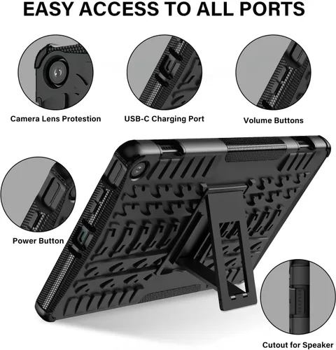 Vista 4 de ROISKIN Funda resistente a prueba de golpes de doble capa para tablet 10 2023 de 13ª generación, no para iPad Samsung de 10 pulgadas