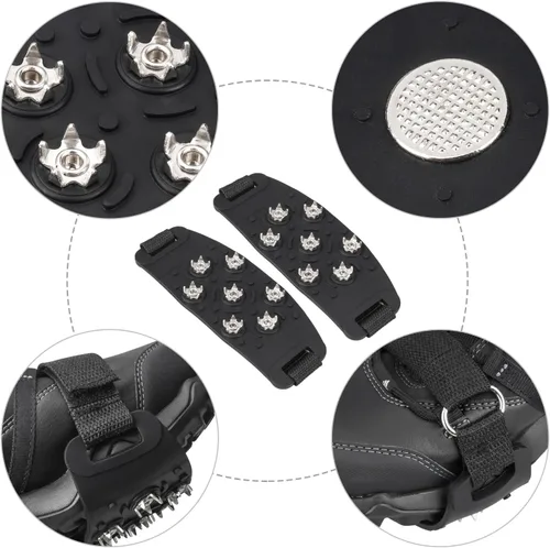 Vista 5 de FANBX F Crampon Traction Tacos antideslizantes de tracción para crampones, picos de 7 puntos para calzado para caminar, trotar, senderismo