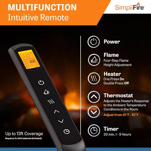 Vista 4 de SimpliFire Chimenea eléctrica incorporada de 30 pulgadas (SF-BI30-EB)