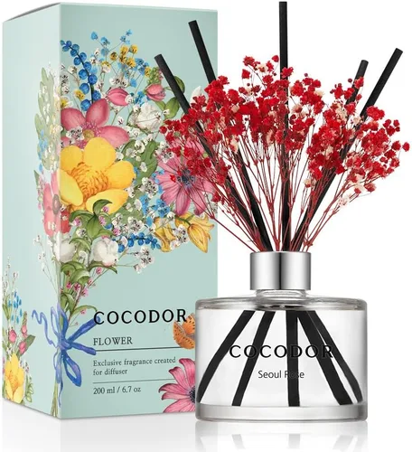 Vista 39 de COCODOR - Juego de difusor de varillas de junco, 3.4 onzas, difusor de aroma de brisa de abril con varillas, fragancia para el hogar, decoración