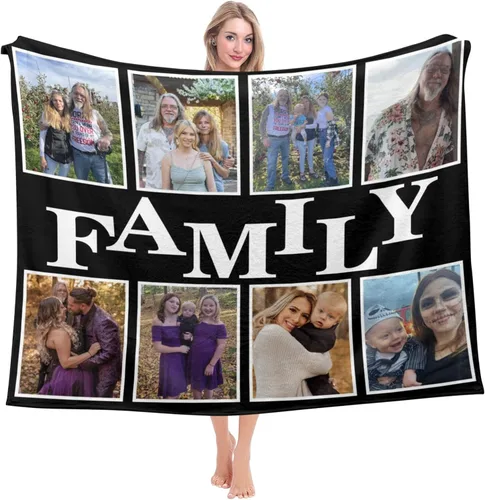 Vista 18 de Mantas personalizadas con fotos, regalos personalizados para parejas, manta con fotos personalizada, regalos para siempre y para siempre, regalo