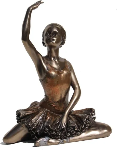 Vista 5 de Figura de bailarina de 5.13 pulgadas - Warming Up Cold Cast Bronzed Figurine