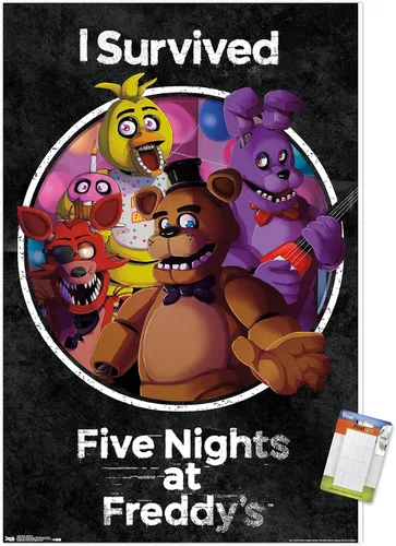 Vista 11 de Trends International Póster de pared de Five Nights at Freddy's - Survived Wall, 14.725 x 22.375 pulgadas, versión enmarcada de madera de granero