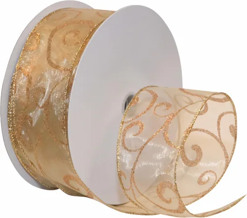 Vista 28 de Morex Ribbon Cintas transparentes con purpurina con espiral, cinta navideña para manualidades y decoraciones de Navidad, envoltura de regalos, 1.5
