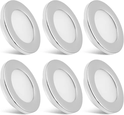 Vista 9 de Luces interiores de 12 V de bajo voltaje para debajo del gabinete, luz LED de disco regulable para cámper, remolque, RV, barco, luz de techo