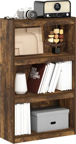 Vista 4 de Furinno Jaya - Estantería moderna de 3 niveles con estante ajustable, estantería con estante abierto, 9.5 x 24.5 x 40.3 pulgadas, para organización