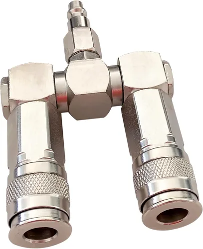 Vista 6 de Conector de manguera de aire - Divisor de manguera de aire de 2 vías, accesorios para compresores de aire, conectores giratorios de 360 grados