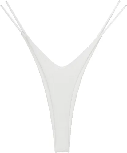 Vista 3 de Tangas de algodón G String para mujer, sexy, sin costuras, de cintura baja, ropa interior suave con abertura alta