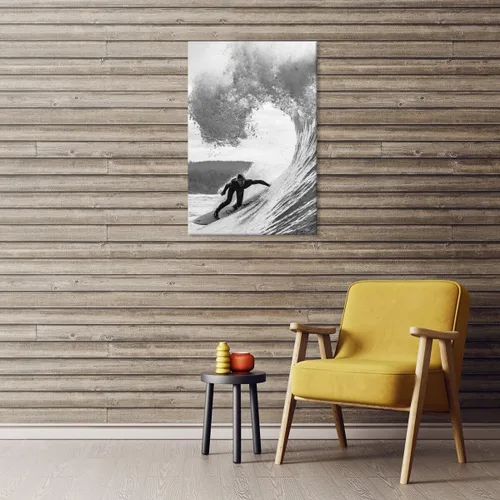 Vista 4 de Póster retro de surf fresco, arte de pared en blanco y negro, pósteres estéticos de habitación, arte de pared vintage del océano, pintura en lienzo