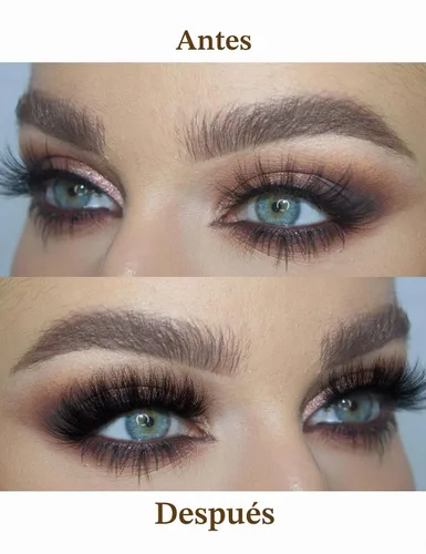 Vista 2 de Pestañas de visón esponjosas de aspecto natural, pestañas postizas Wispy de aspecto natural, pestañas completas 8D, pestañas de 20 mm de largo, rizo