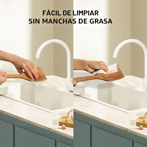 Vista 6 de Cucharas de madera para cocinar, juego de utensilios de cocina de madera, juego de 10 piezas de utensilios de cocina de madera con cucharas