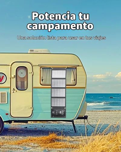 Vista 5 de ELECAENTA Panel solar portátil de 30W, 18W USB C, QC3.0 y USB A, conversión
