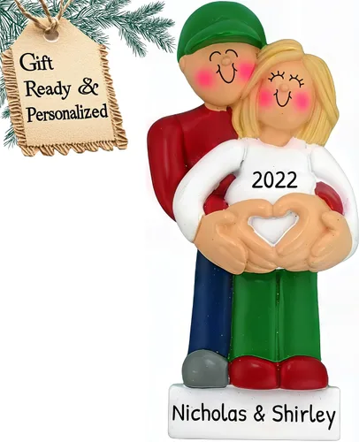 Vista 16 de Adorno personalizado para bebé 2025 – Regalos de embarazo personalizados para futura mamá, adorno de Navidad embarazada 2025, regalos para nuevas