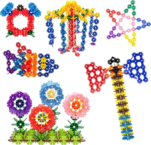 Vista 8 de PicassoTiles Juego de 550 piezas de fichas de construcción entrelazadas con bloques de disco creativos, rompecabezas apilables 3D, aprendizaje STEM