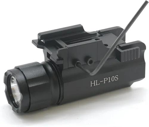 Vista 3 de Linterna estroboscópica LED Aimkon HiLight P10S de 500 lumen para pistolas, con carril de liberación rápida para marcas Glock , Sig Sauer, Smith &