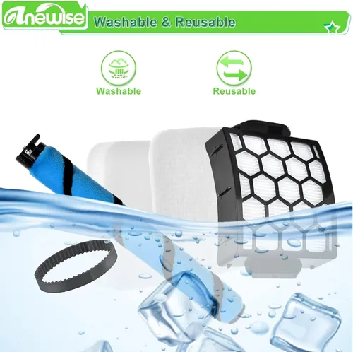 Vista 6 de Anewise Piezas de repuesto de cepillo, filtro y correa para Shark UV850 Performance Lift-Away ADV DuoClean PowerFins aspiradora vertical, 1 rollo