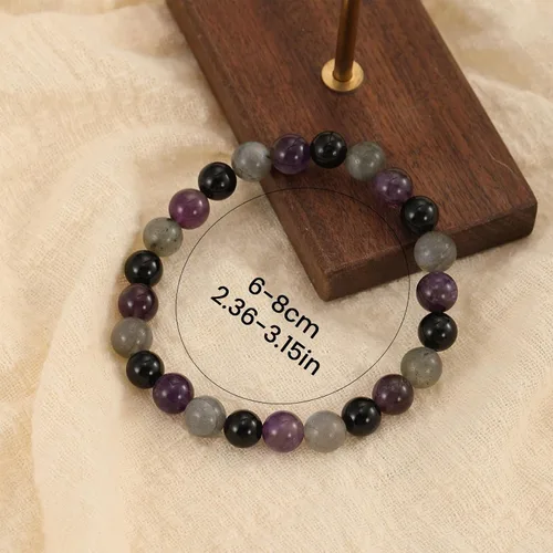 Vista 73 de Crystal Vibe Pulseras de cuentas de 0.315 in para mujeres y hombres, pulseras de cristal con piedras preciosas naturales, tamaño elástico ajustable