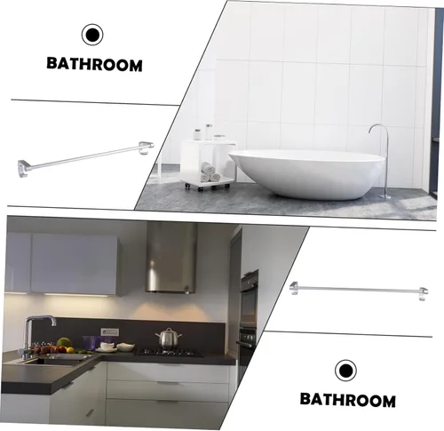 Vista 5 de Uonlytech Toallero Percha Espacio Aluminio Toallero Un Cuerpo Colgador Barra Toallero Organizador