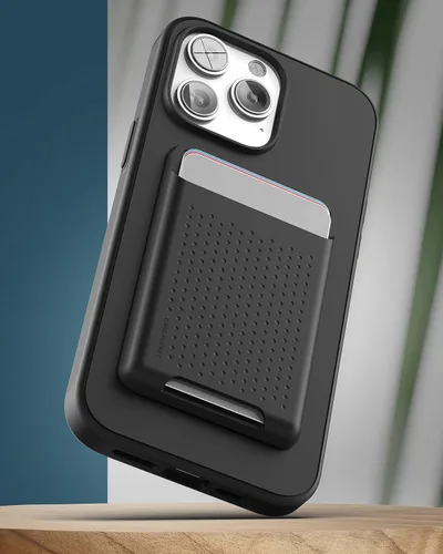 Vista 6 de ENCASED MAG - Juego de billeteras, diseñada para iPhone 15 Pro Max, funda con tarjetero (compatible con MagSafe) - (V2 botones precisos revisados)