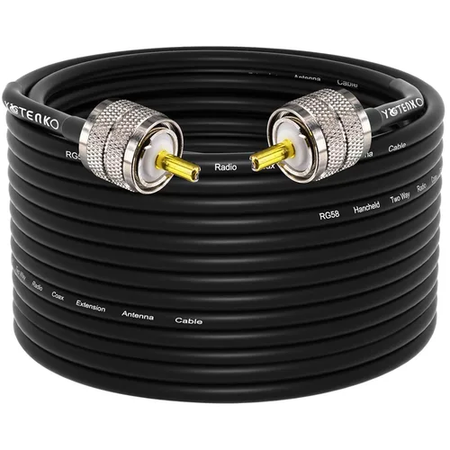 Vista 24 de Cable de puente PL259 de 1 pie - Cable coaxial RG58 de 15 pulgadas corto 50 ohmios coaxial para medidor SWR radio de radioaficionado radio CB