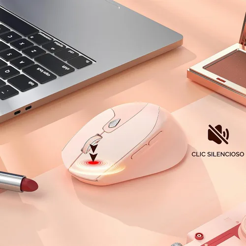 Vista 5 de TENMOS Ratón Bluetooth M7, USB C recargable silencioso inalámbrico