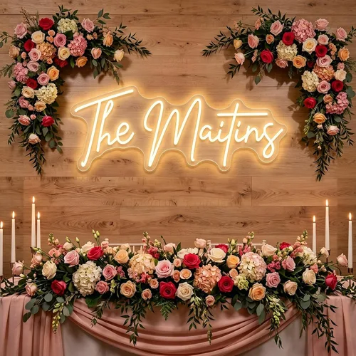 Vista 2 de Letrero de neón personalizado, luces de neón LED personalizadas Boda personalizada