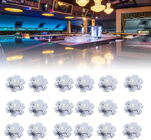 Vista 4 de Chip LED, 25 cuentas de luz LED de alta potencia de 5 V 1 W para accesorios de iluminación de bricolaje, bombilla de chip LED de aluminio