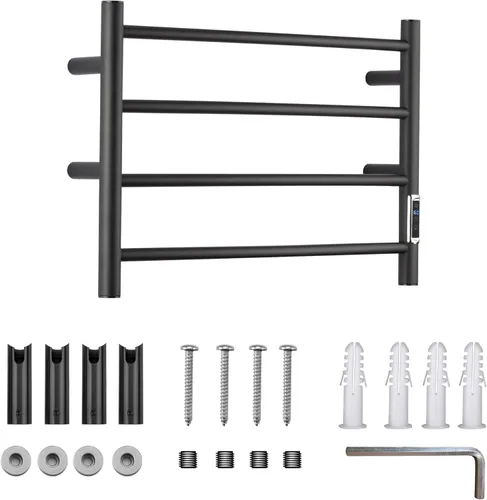 Vista 6 de Toalleros térmicos para baño, calentadores eléctricos de toallas para montar en la pared con temporizador y control de temperatura, calentador