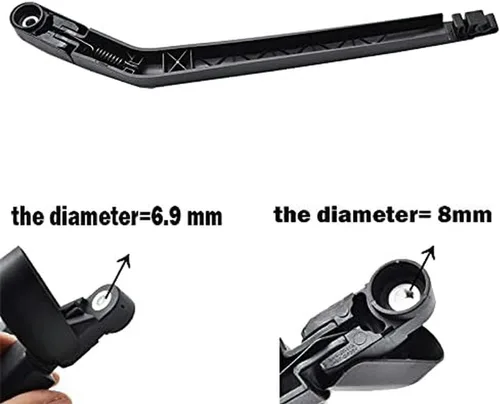 Vista 4 de TWSIT Rear Window Wiper Blade Arm Set Kit For Nissan For X-Trail T31 2007 2008 2009 2010 2011 2012 Windshield Tailgate Window